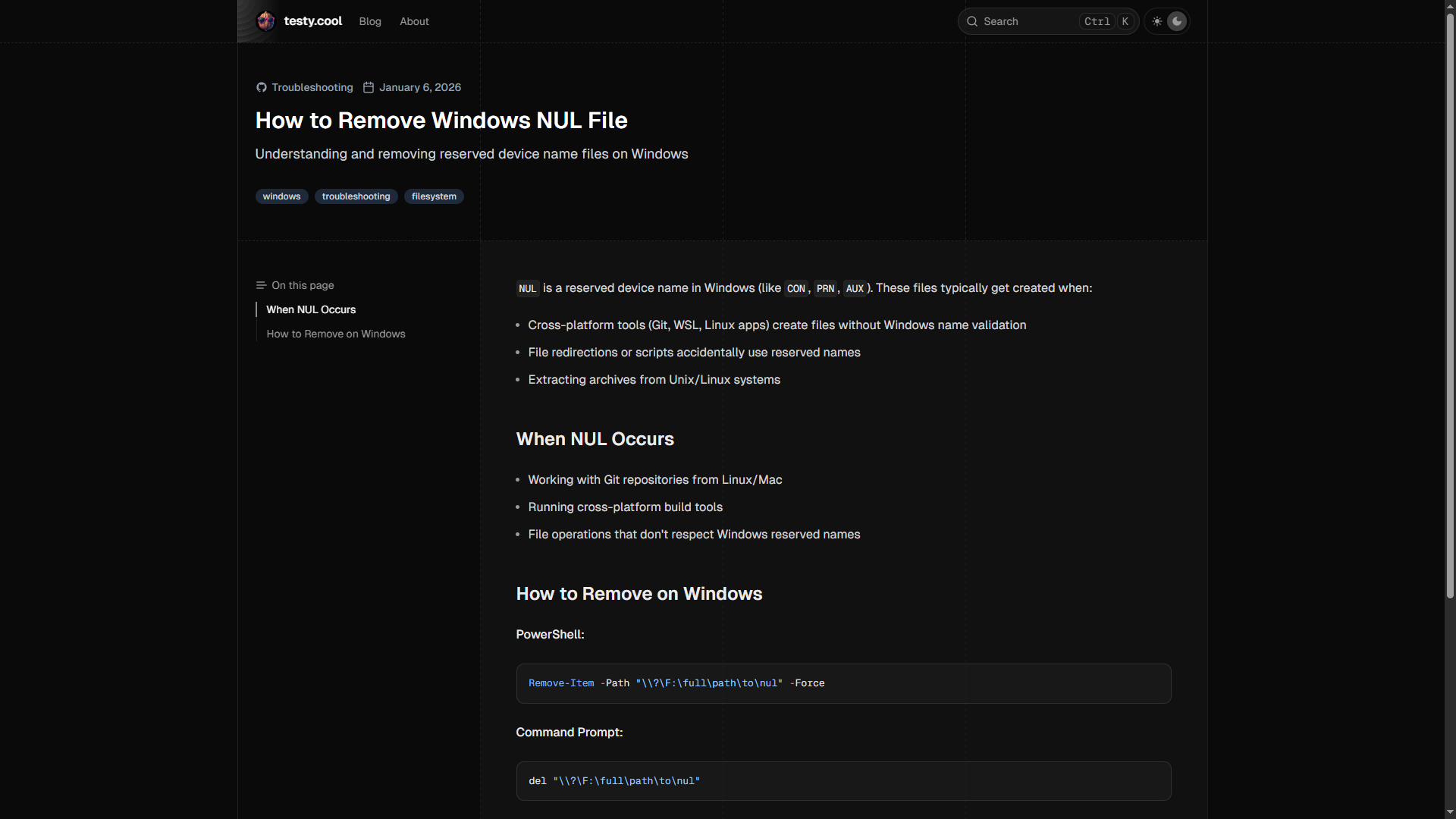 How to Remove Windows NUL File